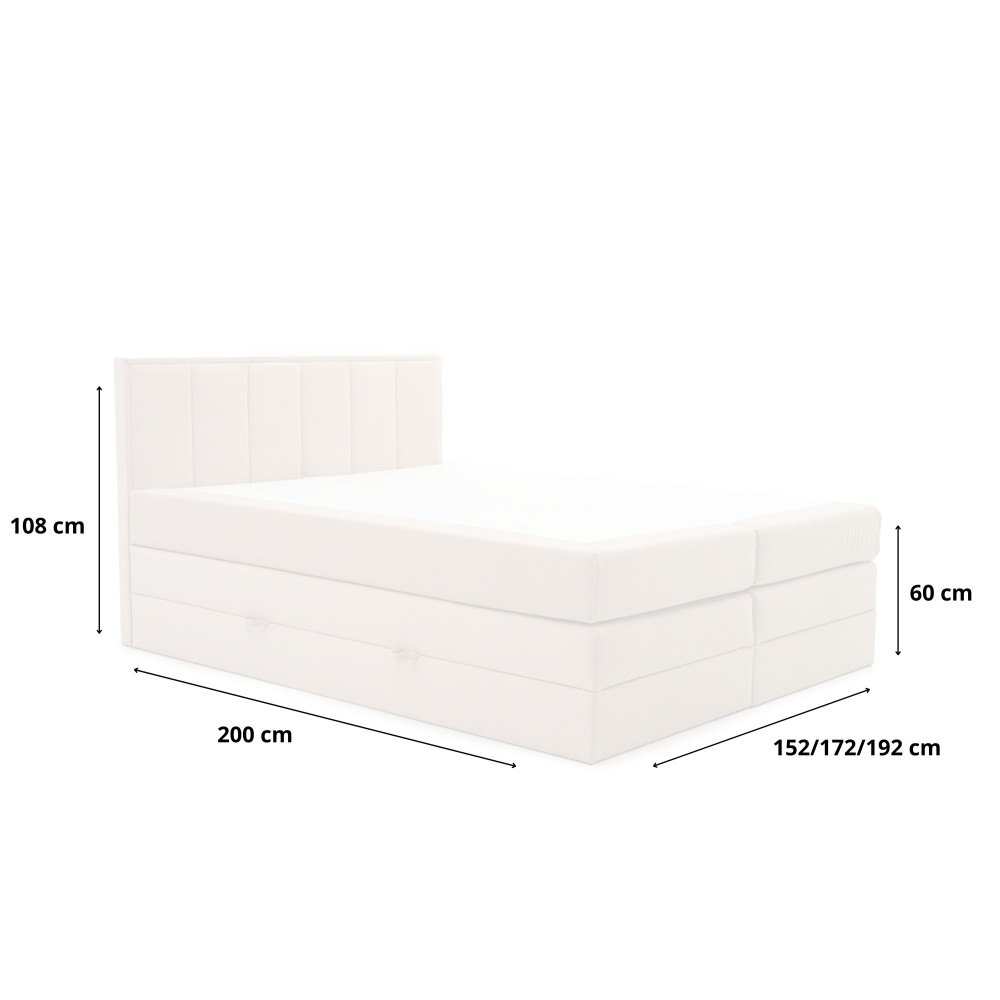 Łóżko Kontynentalne 180x200 Z Pojemnikiem Na Pościel ZONA Boxspring