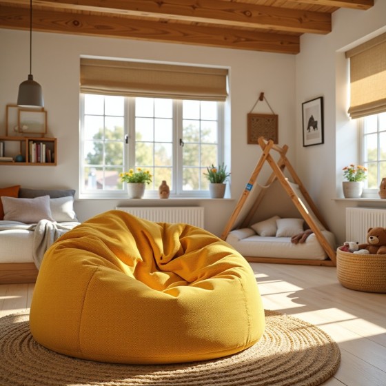 Pufa Worek Żółta Hydrofobowa Dla Dzieci NEST L