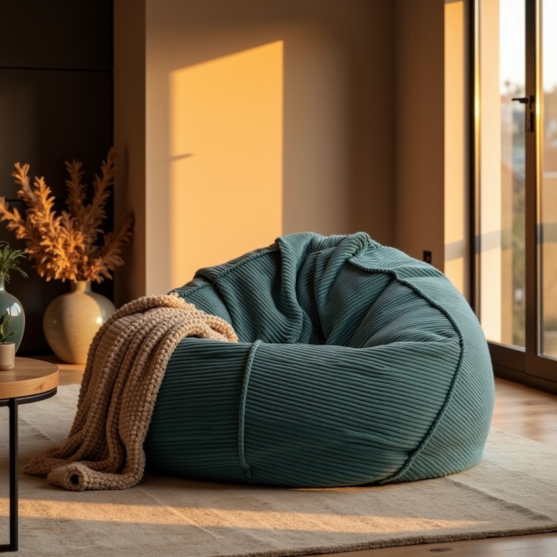 Pufa Worek Morska Sztruks Boho SACO Nobo