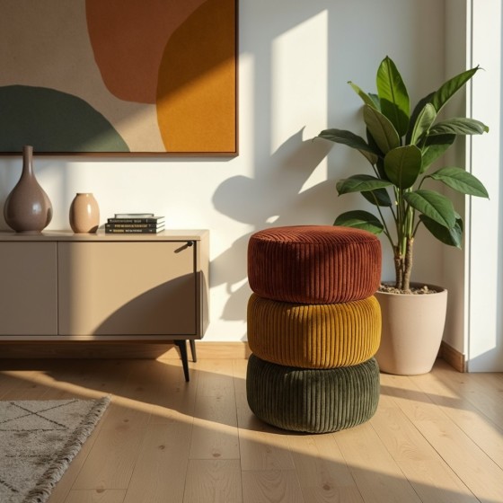 Pufa Okrągła RILO 40x45 Sztruks