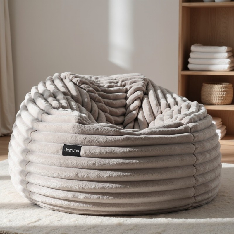 Pufa Worek Szara Gruby Sztruks NEST XL