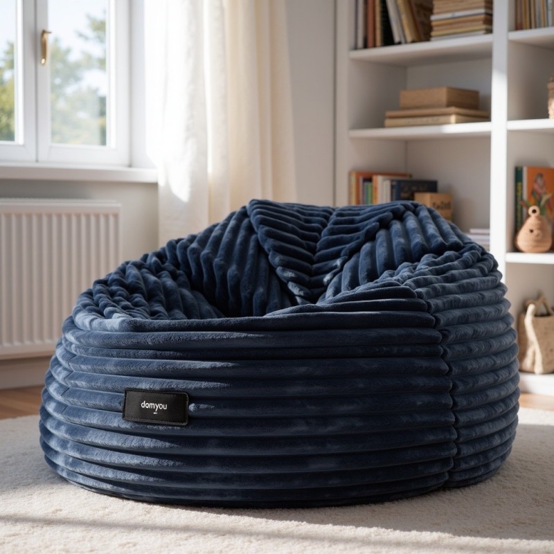 Pufa Worek Granatowa Gruby Sztruks NEST XL