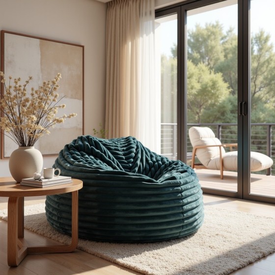 Pufa Worek Morska Gruby Sztruks NEST XL