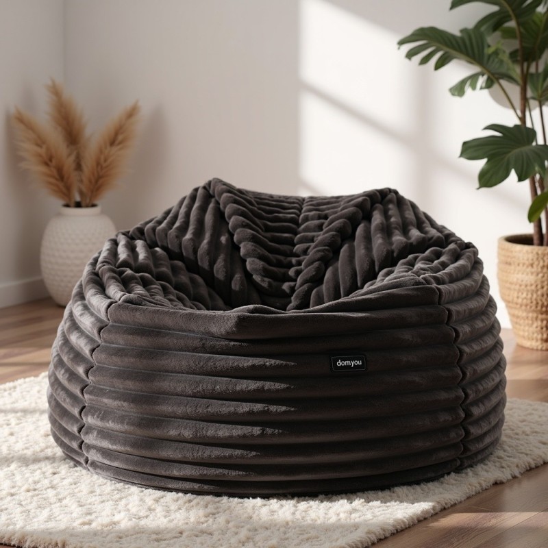 Pufa Worek Ciemnoszara Gruby Sztruks NEST XL