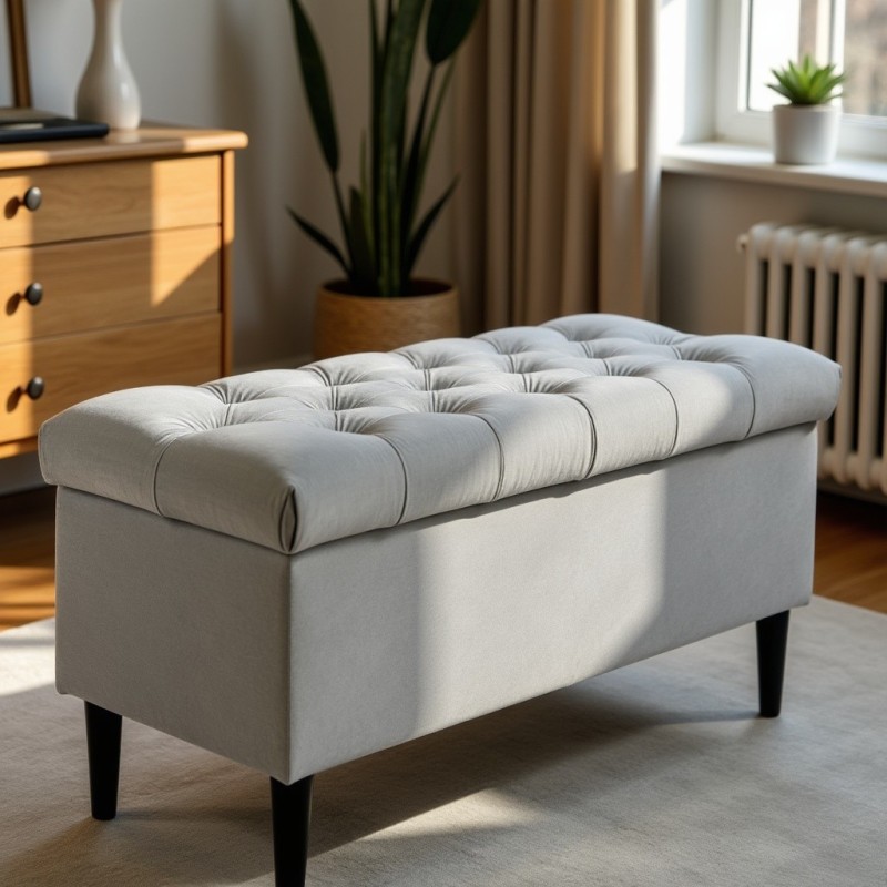 Ławka Pikowana z Pojemnikiem Do Sypialni CHESTER - konfigurator