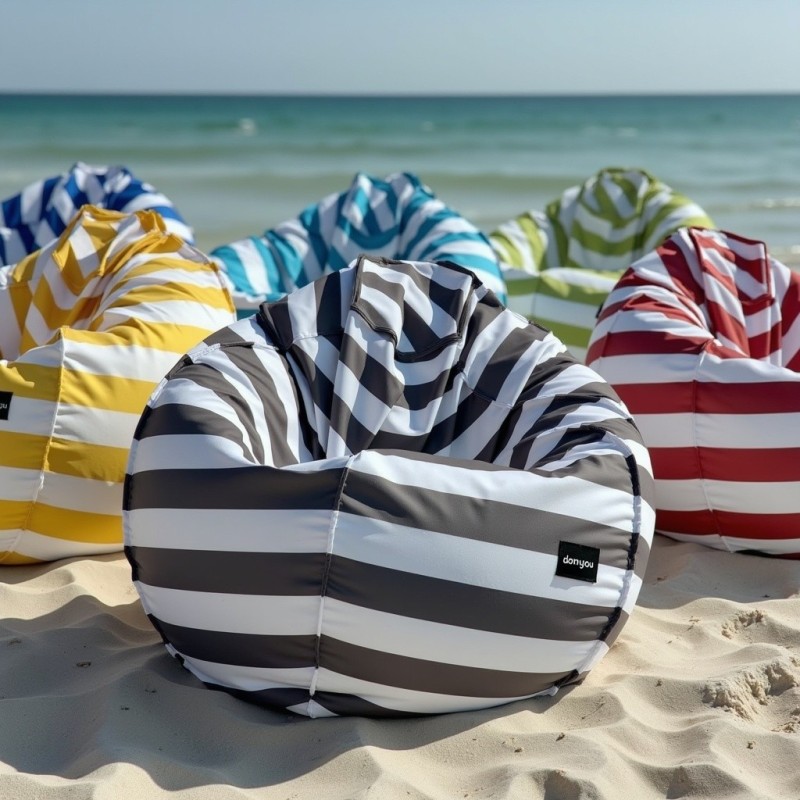 Pufa Worek Szara W Pasy Na Zewnątrz SACO