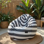 Pufa Worek Szara W Pasy Na Zewnątrz SACO