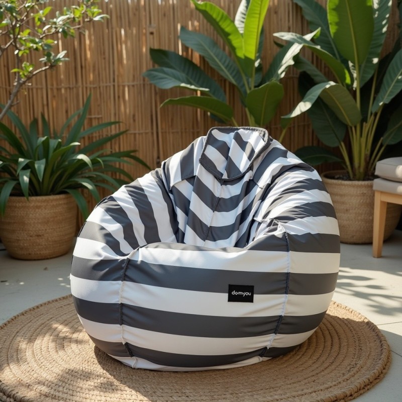 Pufa Worek Szara W Pasy Na Zewnątrz SACO