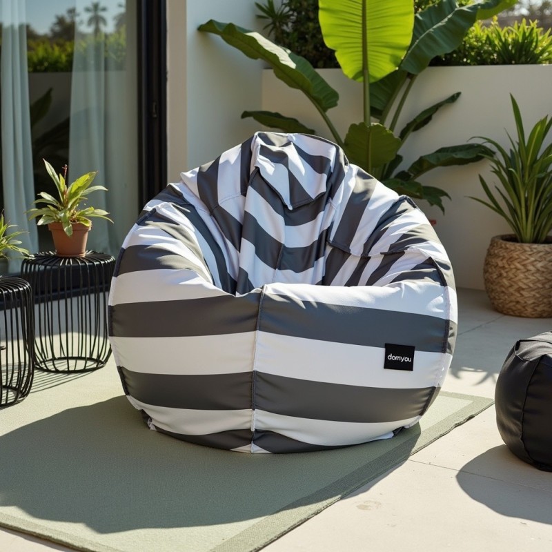 Pufa Worek Szara W Pasy Na Zewnątrz SACO