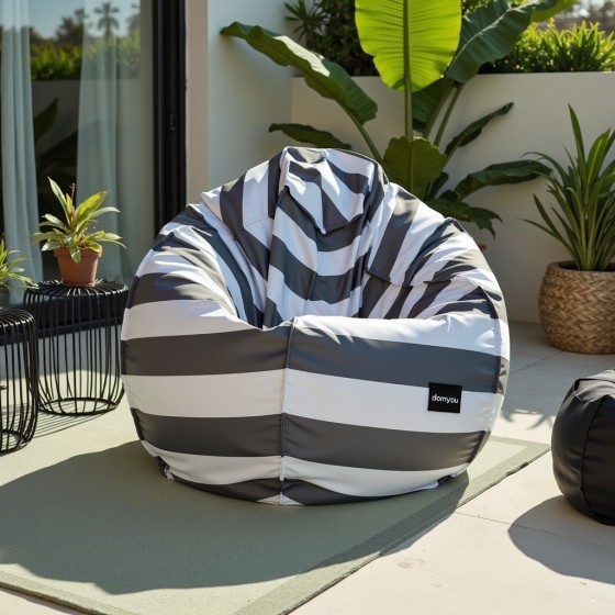 Pufa Worek Szara W Pasy Na Zewnątrz SACO