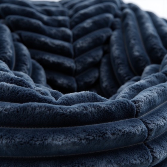 Pufa Worek Granatowa Gruby Sztruks SACO