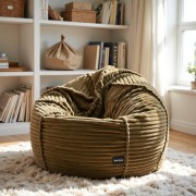 Pufa Worek Oliwkowa Gruby Sztruks SACO