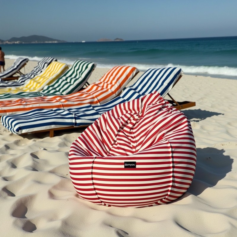 Pufa Worek Czerwona W Pasy Na Balkon PREMIUM SACO