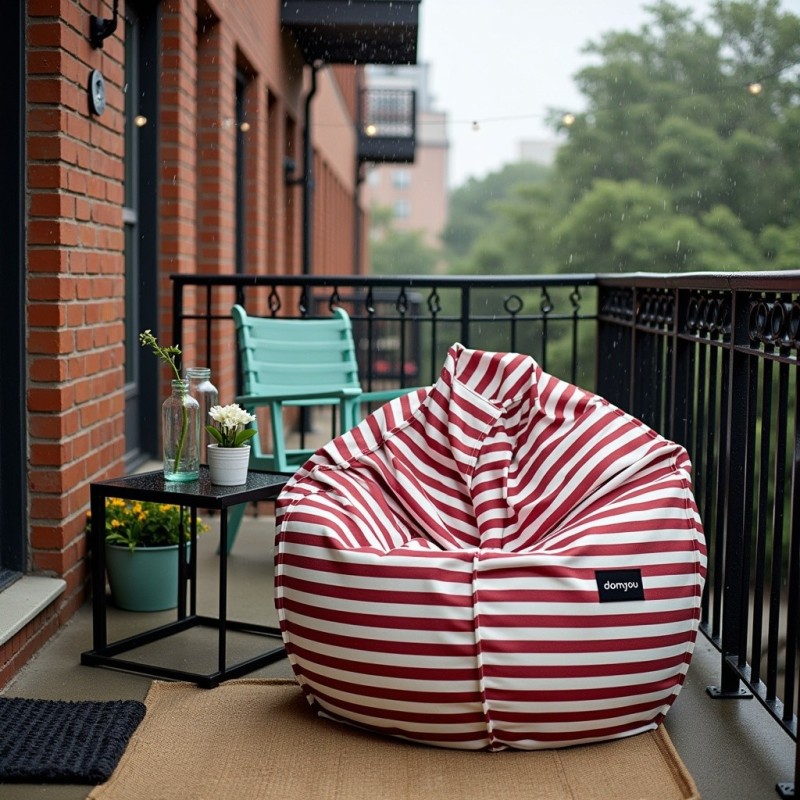 Pufa Worek Czerwona W Pasy Na Balkon PREMIUM SACO