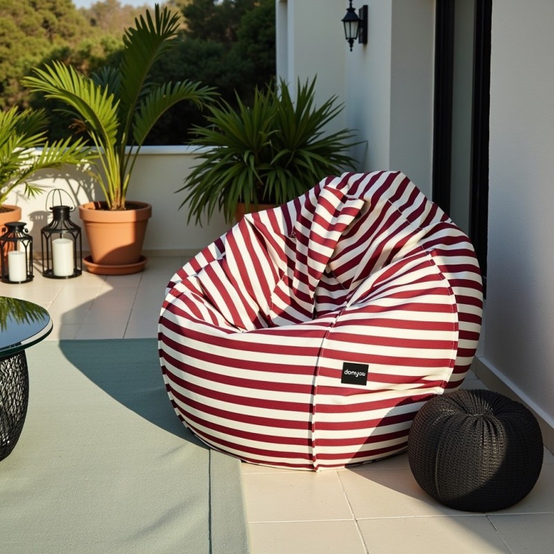 Pufa Worek Czerwona W Pasy Na Balkon PREMIUM SACO