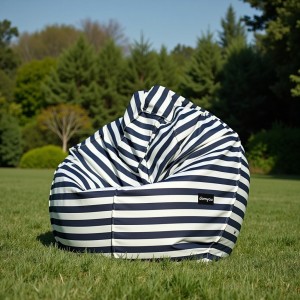 Pufa Worek Granatowa W Pasy Na Zewnątrz PREMIUM SACO
