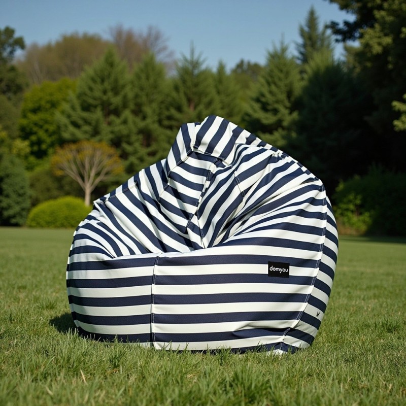 Pufa Worek Granatowa W Pasy Na Zewnątrz PREMIUM SACO