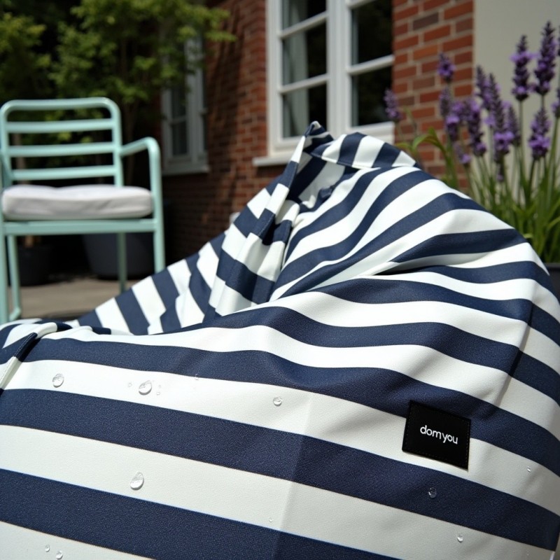 Pufa Worek Granatowa W Pasy Na Zewnątrz PREMIUM SACO