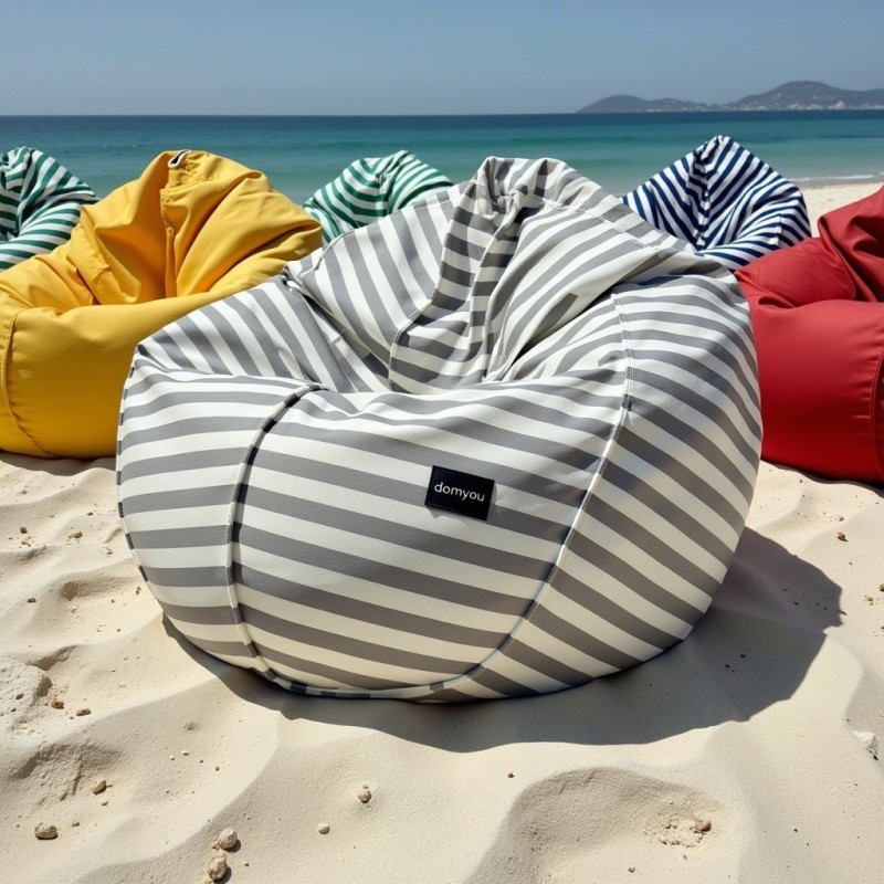 Pufa Worek Szara W Pasy Do Ogrodu PREMIUM SACO