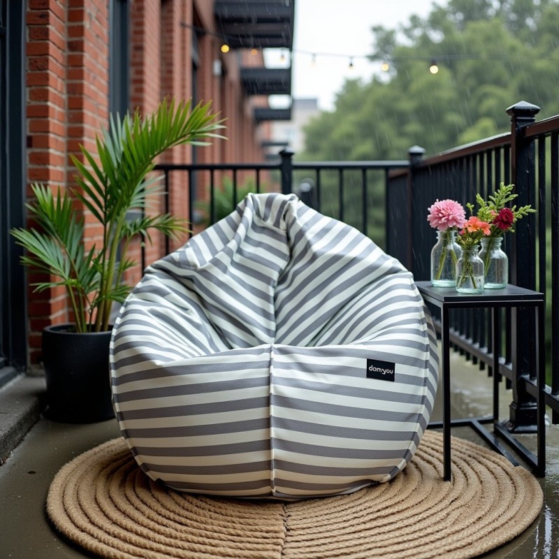 Pufa Worek Szara W Pasy Do Ogrodu PREMIUM SACO