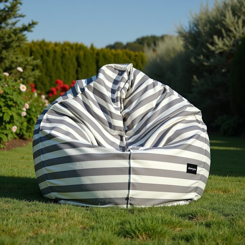 Pufa Worek Szara W Pasy Do Ogrodu PREMIUM SACO