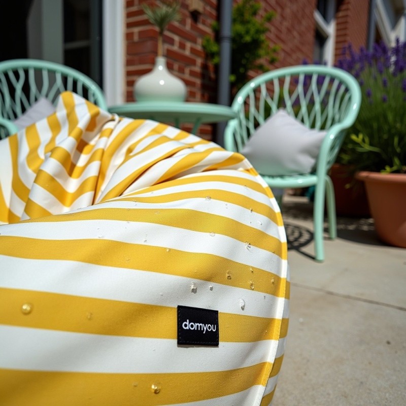 Pufa Worek Żółta W Pasy Na Zewnątrz PREMIUM SACO