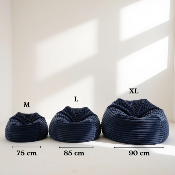 Pufa Worek Szara Gruby Sztruks NEST XL