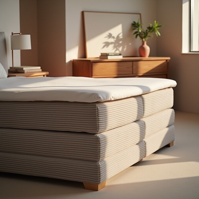 Łóżko kontynentalne NOBO 180x200 szare, boxspring z pojemnikiem