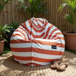 Pufa Worek Czerwona W Pasy Na Zewnątrz SACO