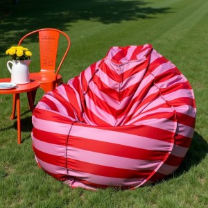 Pufa Worek Czerwono-Różowa W Pasy Na Zewnątrz SACO