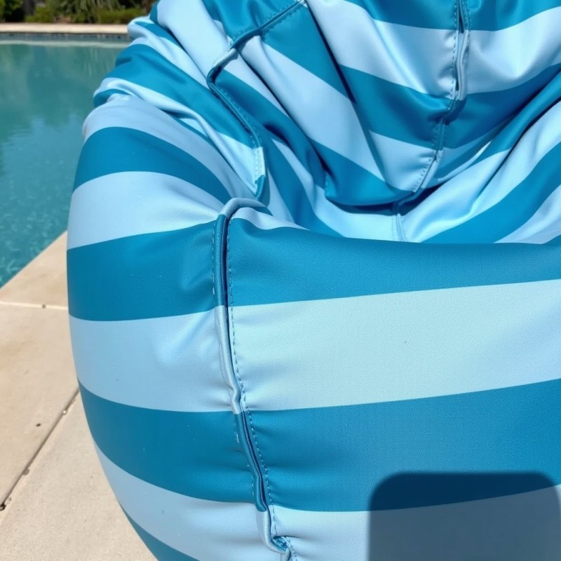 Pufa Worek Niebiesko-Błękitna W Pasy Na Zewnątrz SACO