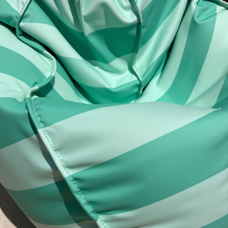 Pufa Worek Zielono-Miętowa W Pasy Na Zewnątrz SACO