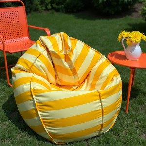 Pufa Worek Żółta W Pasy Do Ogrodu SACO
