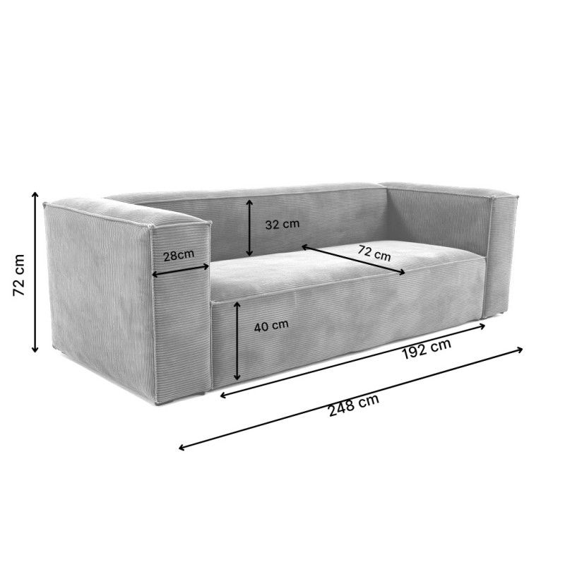 Sofa 3-osobowa MODU Sztruksowa