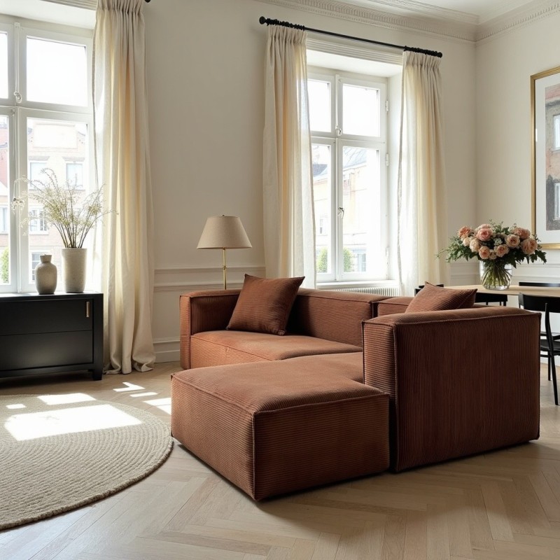 Narożnik modułowy 3 osobowy prawy 270x170 cm MODU sztruks