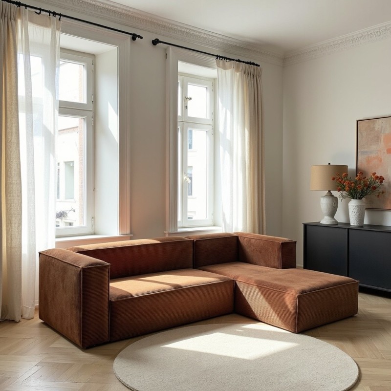 Narożnik modułowy 3 osobowy prawy 270x170 cm MODU sztruks