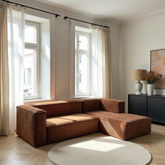 Narożnik modułowy 3 osobowy prawy 270x170 cm MODU sztruks