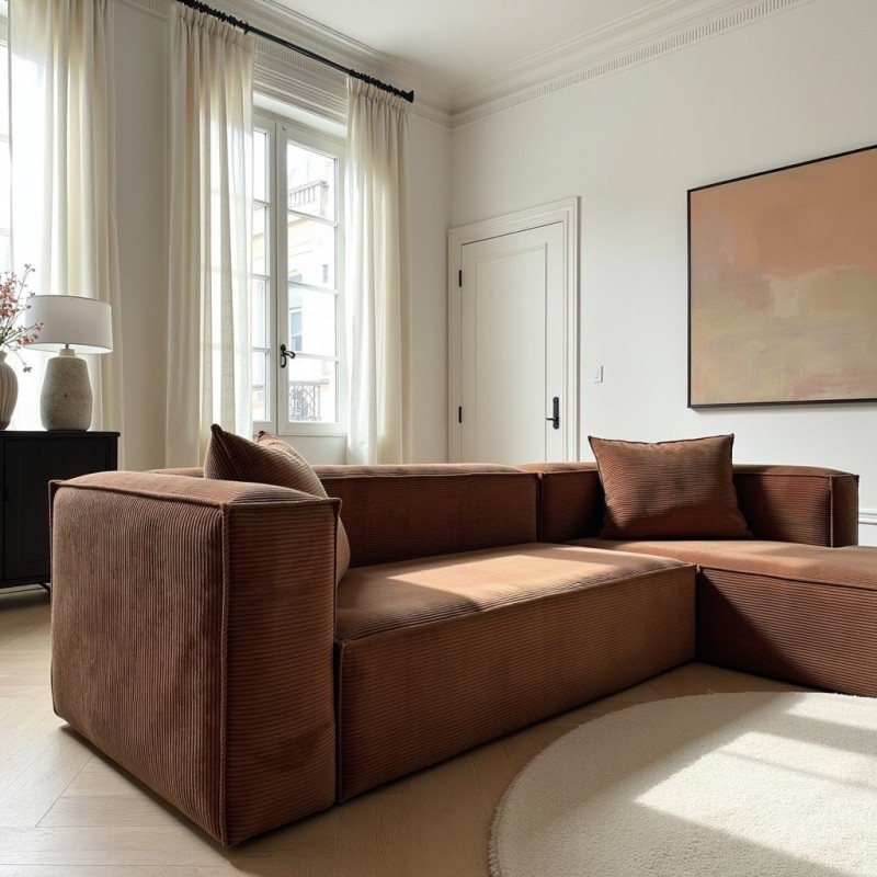 Narożnik modułowy 3 osobowy prawy 270x170 cm MODU sztruks