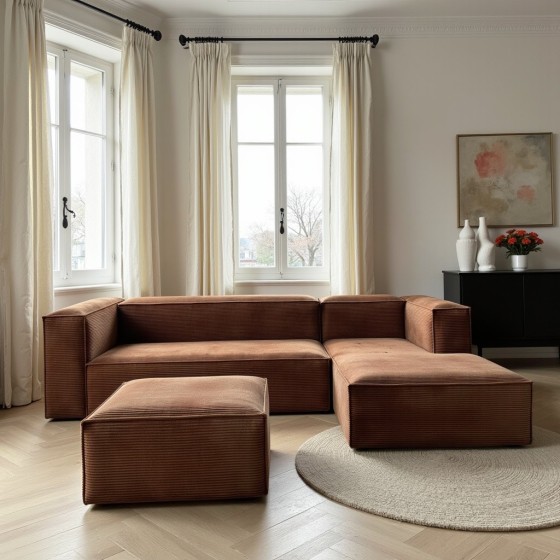 Narożnik modułowy 3 osobowy prawy 270x170 cm MODU sztruks