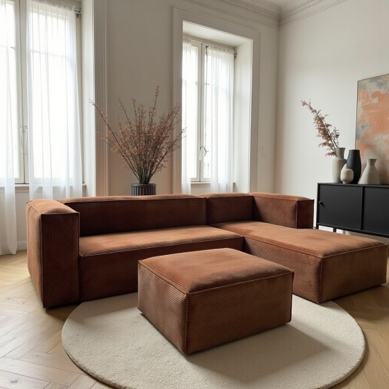 Narożnik modułowy 3 osobowy prawy 270x170 cm MODU sztruks