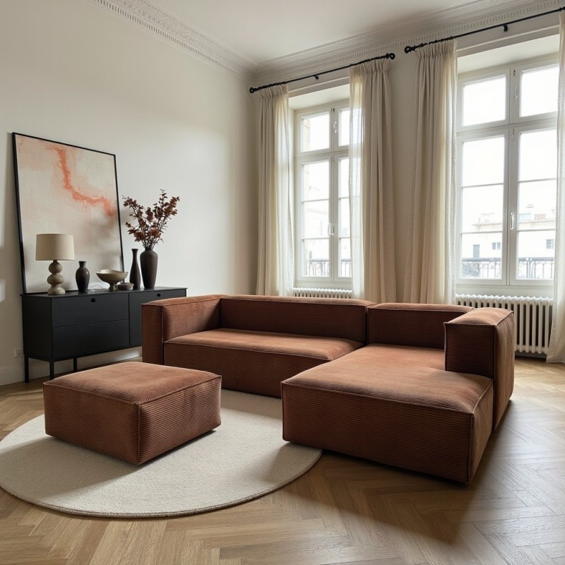 Narożnik modułowy 3 osobowy prawy 270x170 cm MODU sztruks