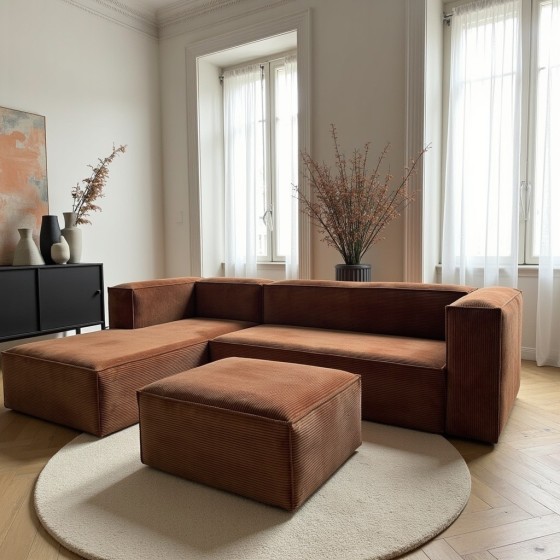 Narożnik modułowy 3 osobowy lewy 270x170 cm MODU sztruks