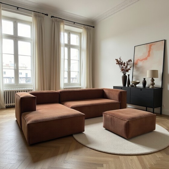 Narożnik modułowy 3 osobowy lewy 270x170 cm MODU sztruks