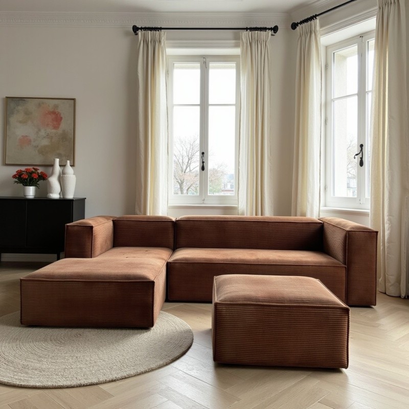 Narożnik modułowy 3 osobowy lewy 270x170 cm MODU sztruks