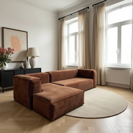 Narożnik modułowy 3 osobowy lewy 270x170 cm MODU sztruks