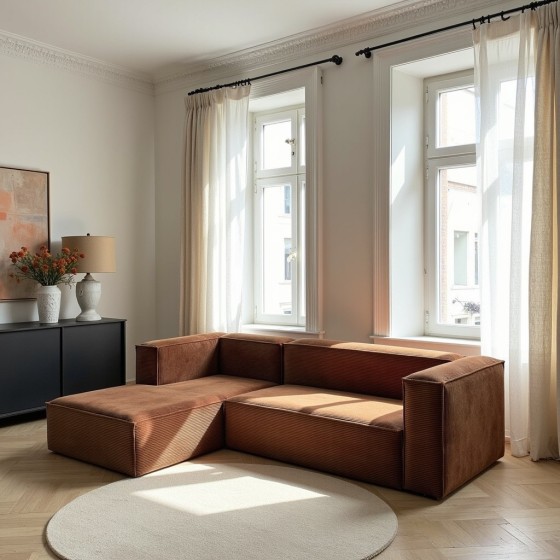 Narożnik modułowy 3 osobowy lewy 270x170 cm MODU sztruks