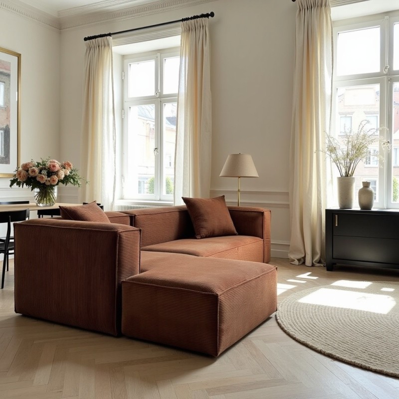 Narożnik modułowy 3 osobowy lewy 270x170 cm MODU sztruks