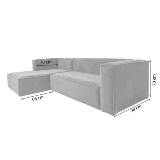 Narożnik modułowy 3 osobowy lewy 270x170 cm MODU sztruks