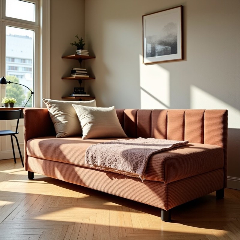 Młodzieżowy Tapczan Feniks 90x200 Ceglasty dla dziecka