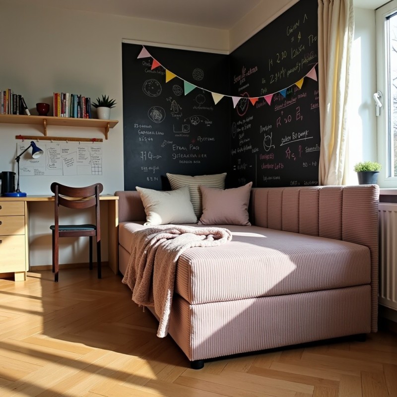 Tapczan Młodzieżowy Jednoosobowy Różowy Sztruks FENIKS 90x200 z Pojemnikiem Bokiem i Oparciem